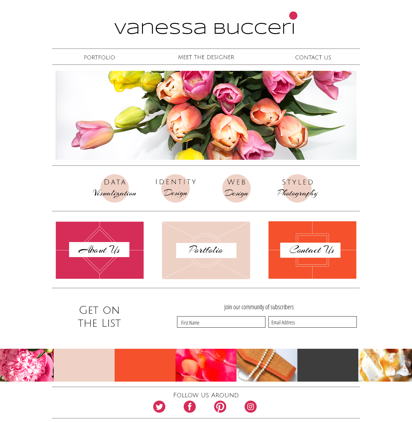 First Website Design for Vanessa Bucceri Creative | Branding & Web Design Studio