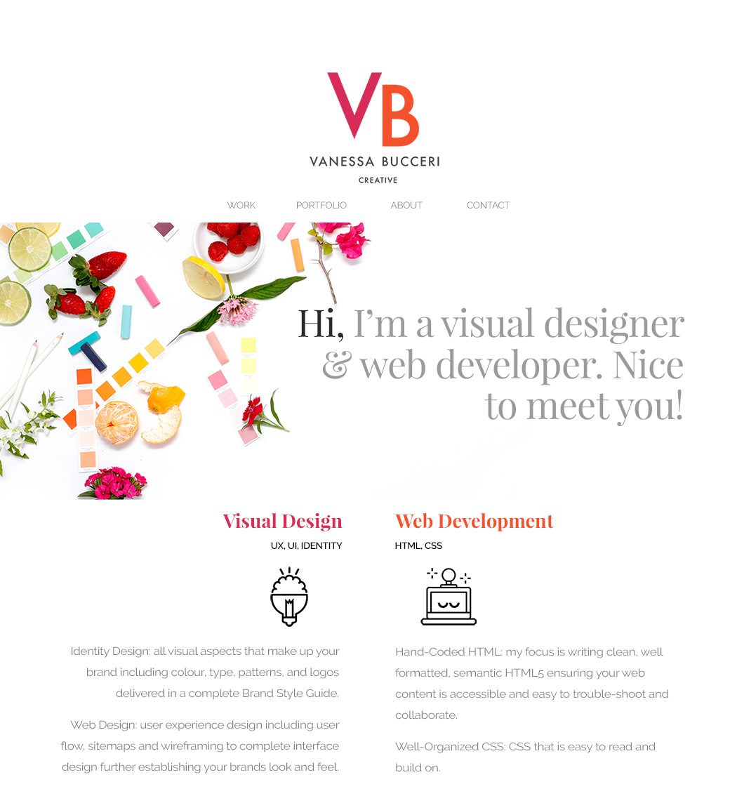 Second Website Design for Vanessa Bucceri Creative | Branding & Web Design Studio