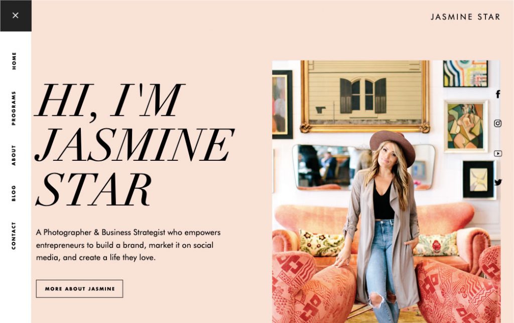 Jasmine Star Showit Website Design by GoLIve HQ | Menu & Navigation Design