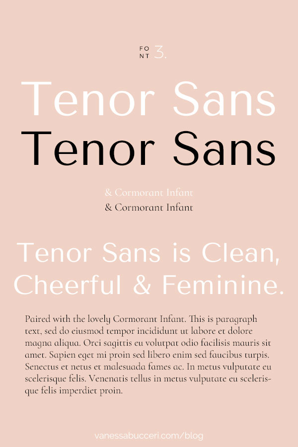 Google Font Combination Tenor Sans with Cormorant Infant