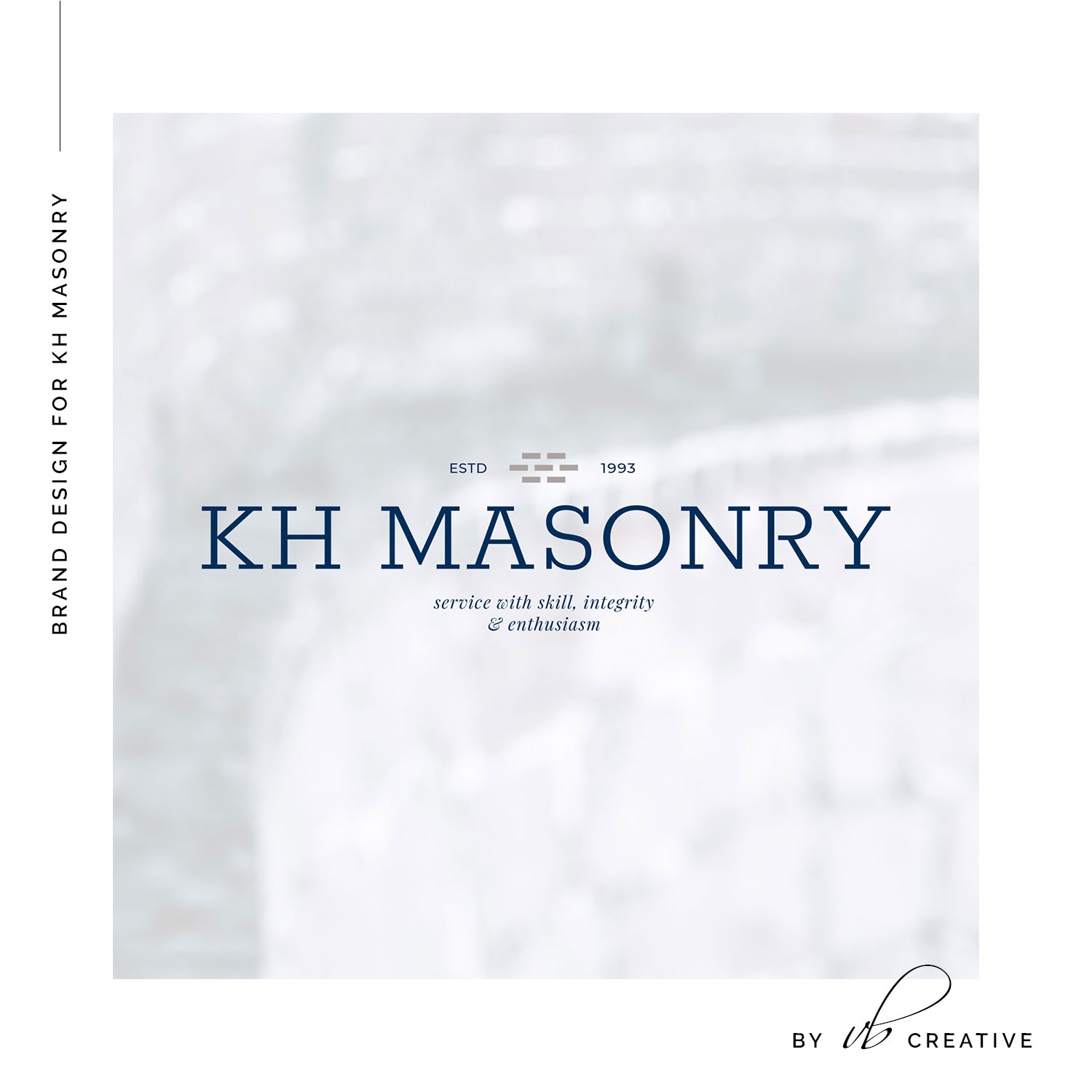 KH masonry wordmark logo design