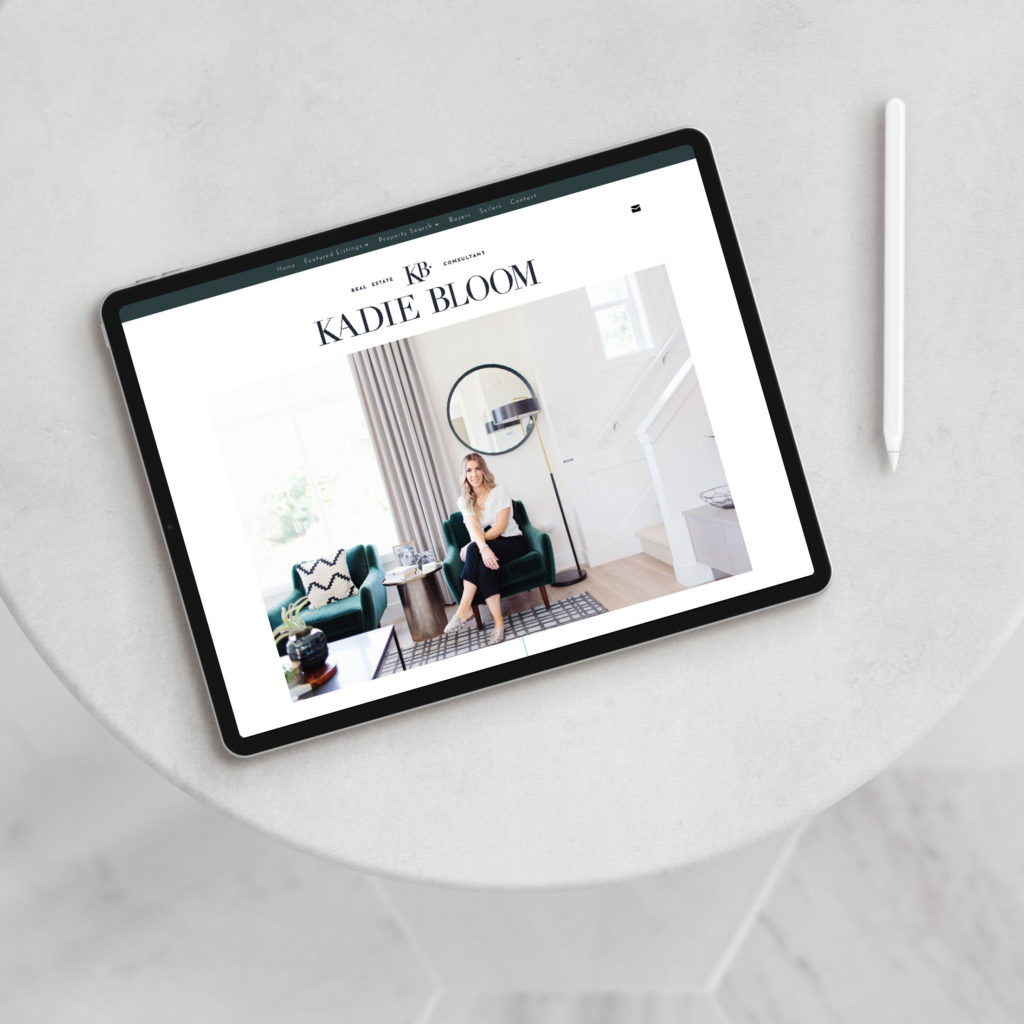 Home page preview on tablet for Coquitlam Realtor Kadie Bloom
