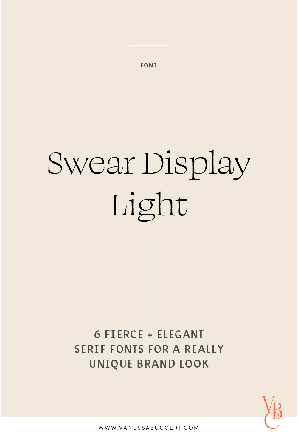 Elegant serif font Swear Display Light for a unique brand look