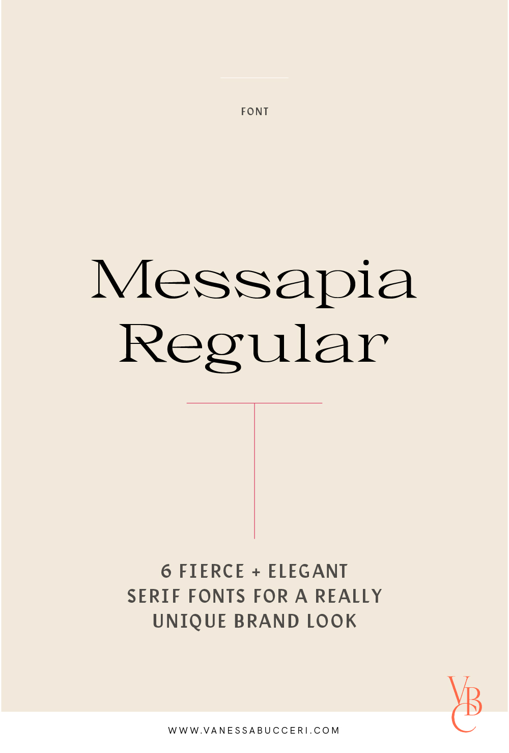Sharp and high end serif font Messapia Regular for a unique brand look