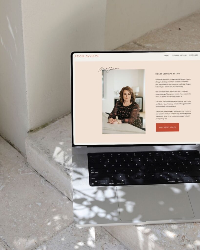Website mockup real estate website about section